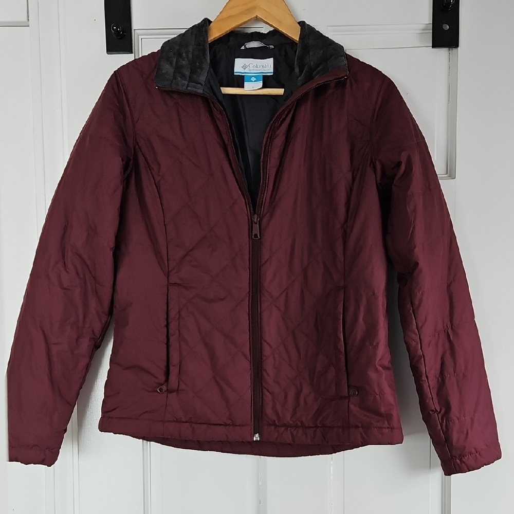 Columbia Red Puffer Jacket Lightweight Insulated Sz Small